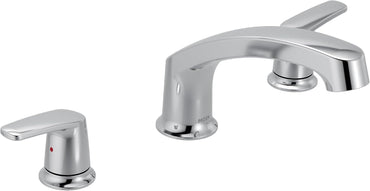 Moen T5990 Chateau Chrome two-handle low arc roman tub faucet — view 2
