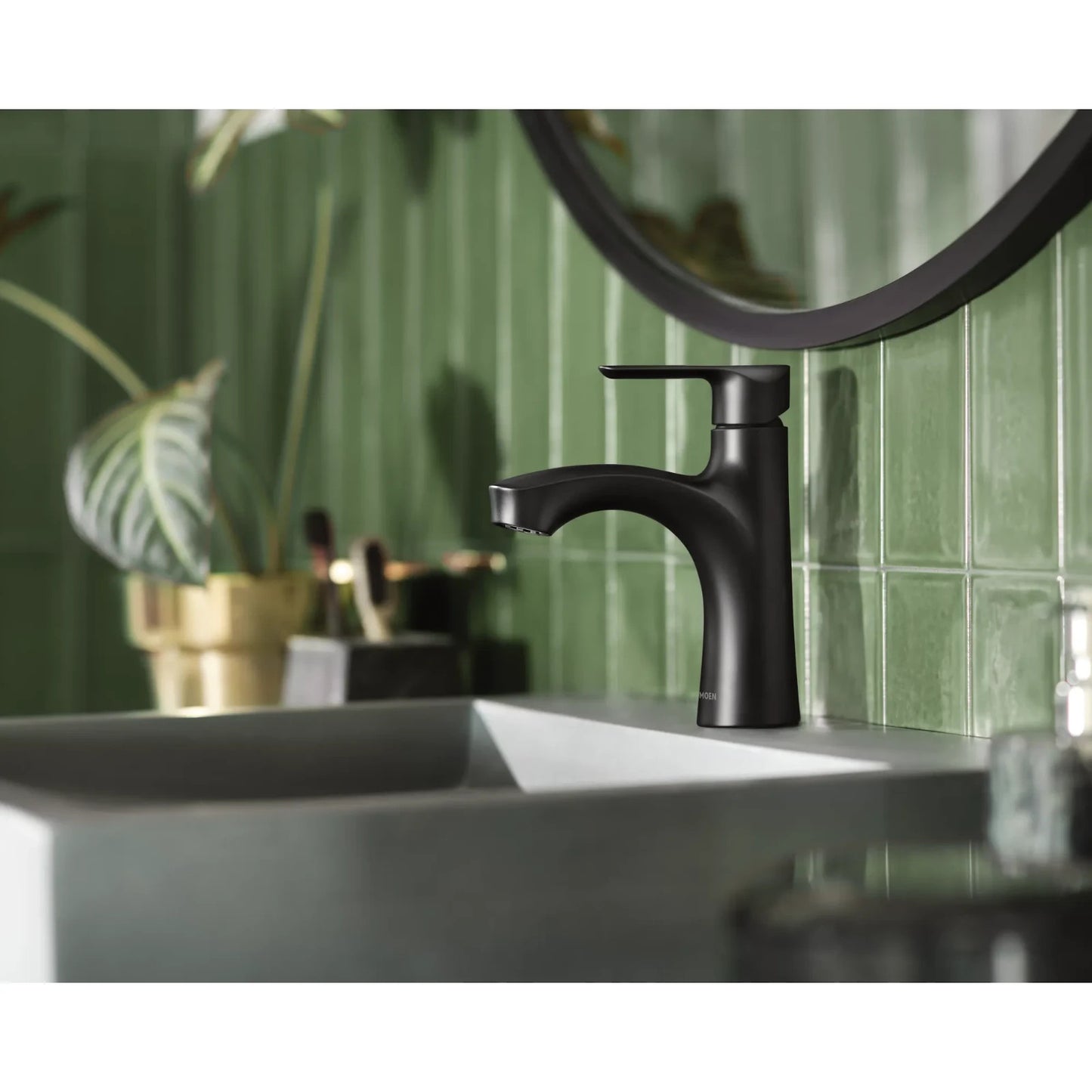 Moen 84516BL Findlay One-Handle High Arc Bathroom Faucet Matte Black