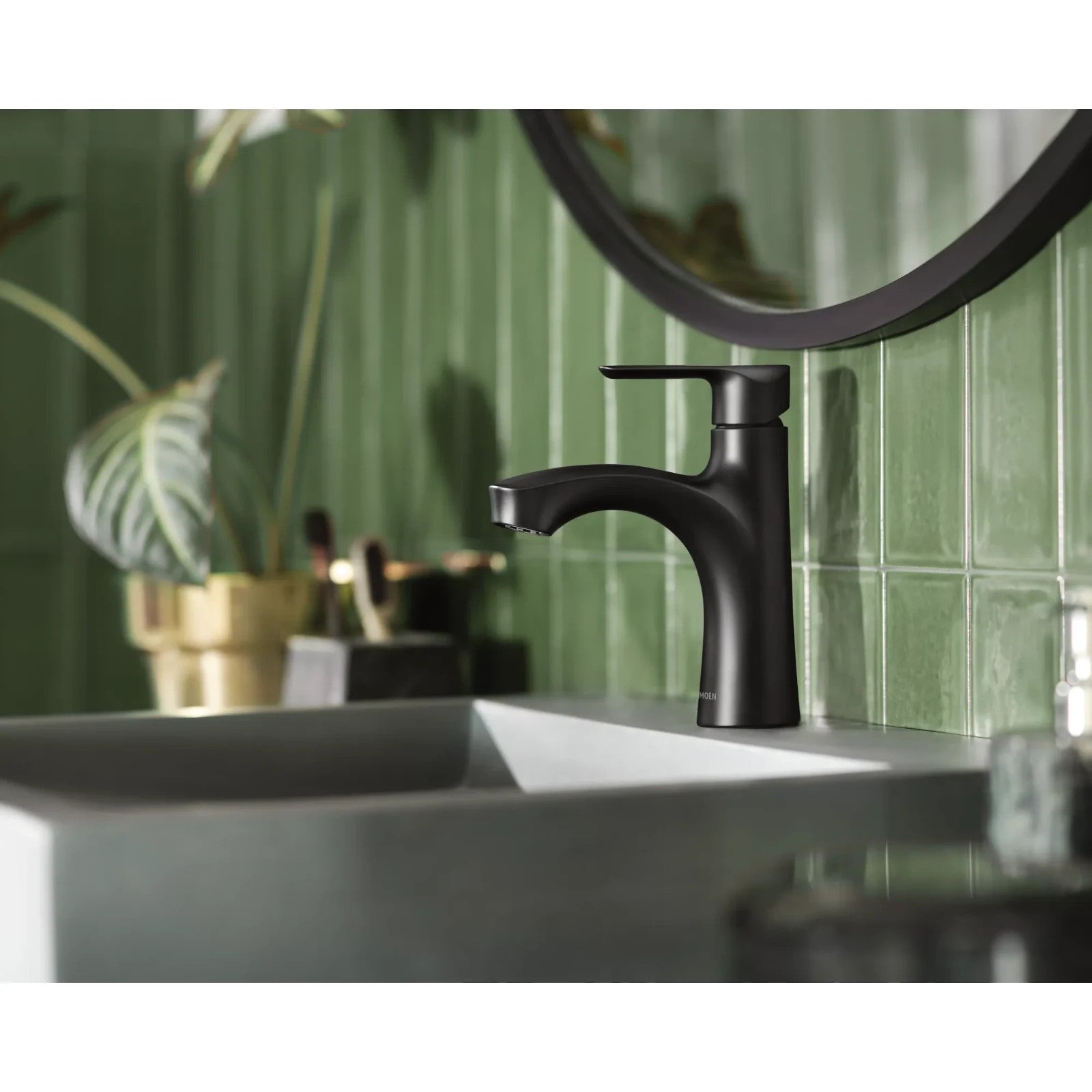 Moen 84516BL Findlay One-Handle High Arc Bathroom Faucet Matte Black