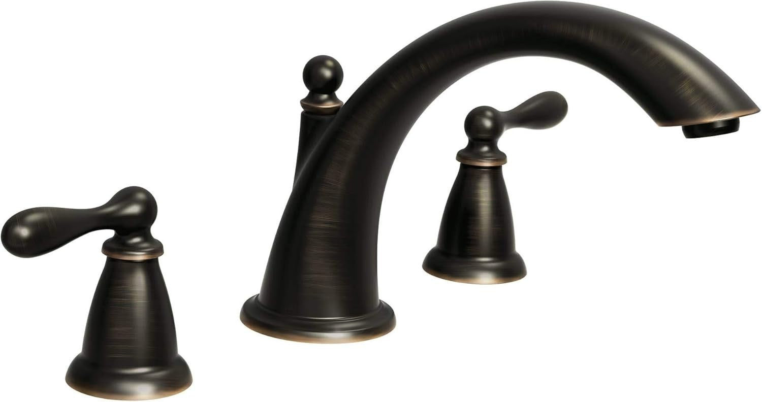 MOEN 86440BRB Caldwell Mediterranean Bronze Two-Handle High Arc Roman Tub Faucet