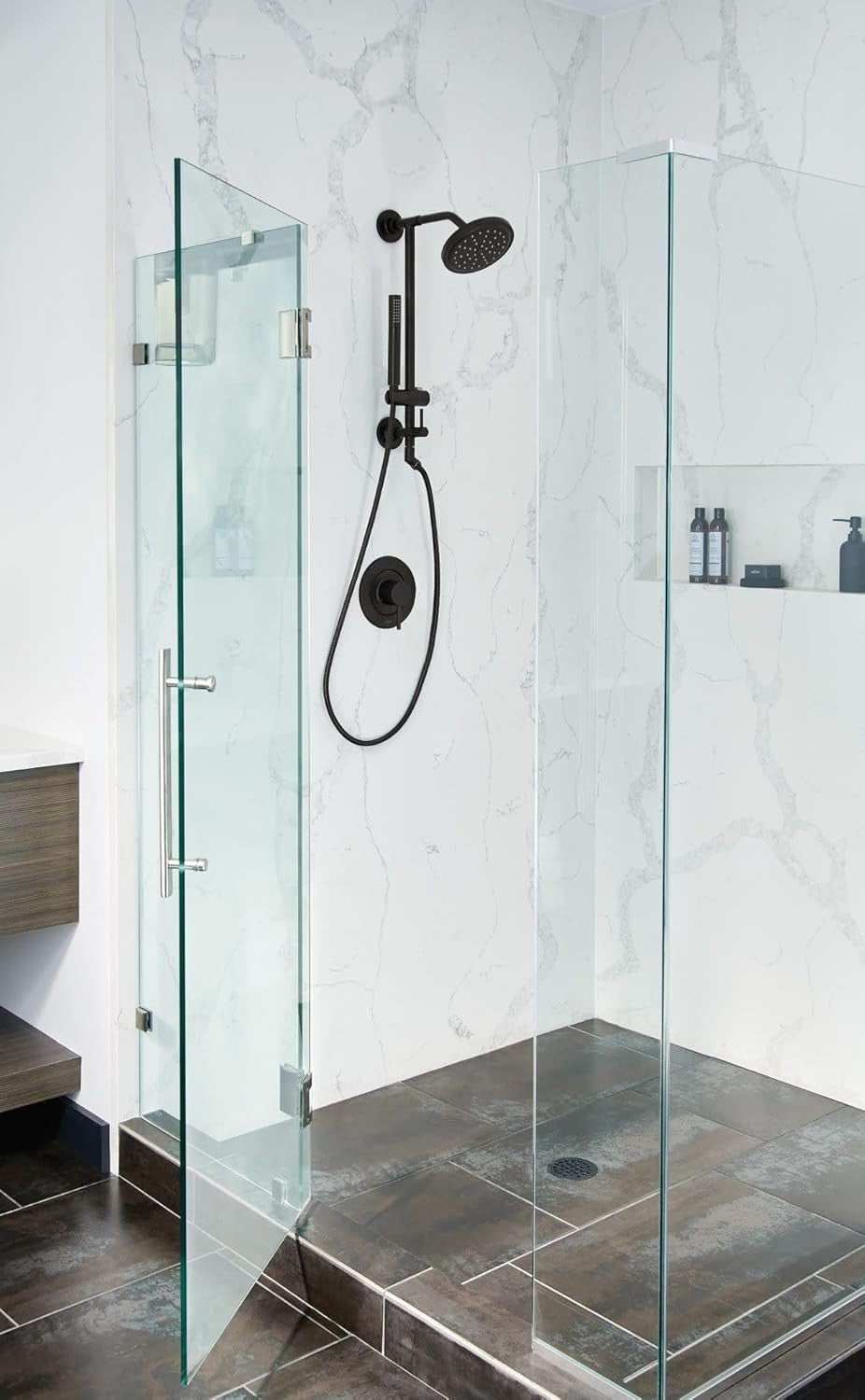 Moen TS3661NHBL Annex Matte Black Shower Rail System No Showerhead New