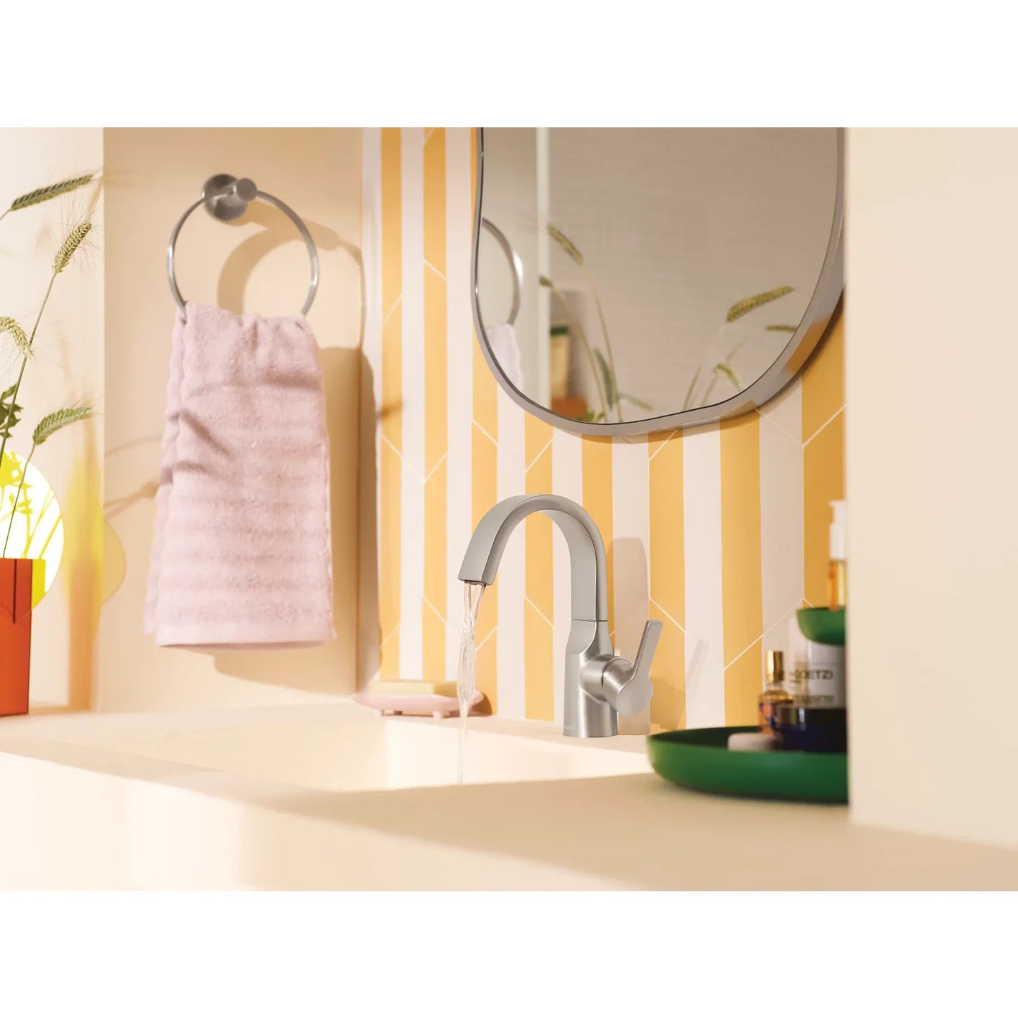 Moen 84156SRN Avri Spot Resist Brushed Nickel Single-Handle High Fauce Bathroom