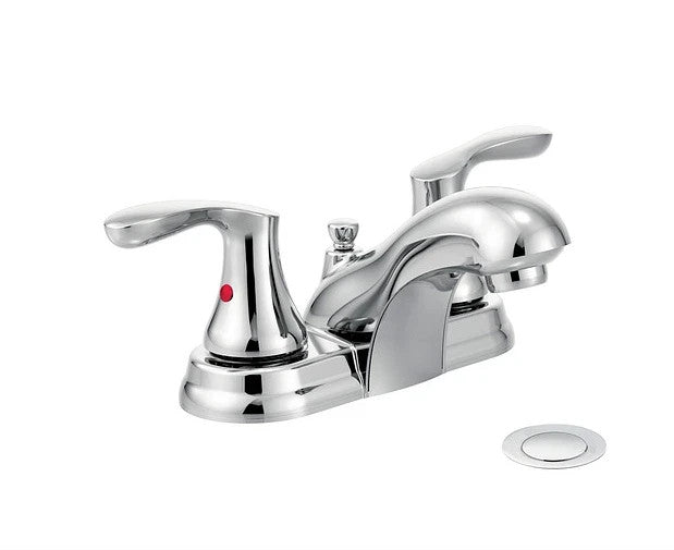 Moen 40225 Cornerstone Chrome Bathroom Faucet Two Handle Low Arc Sink New