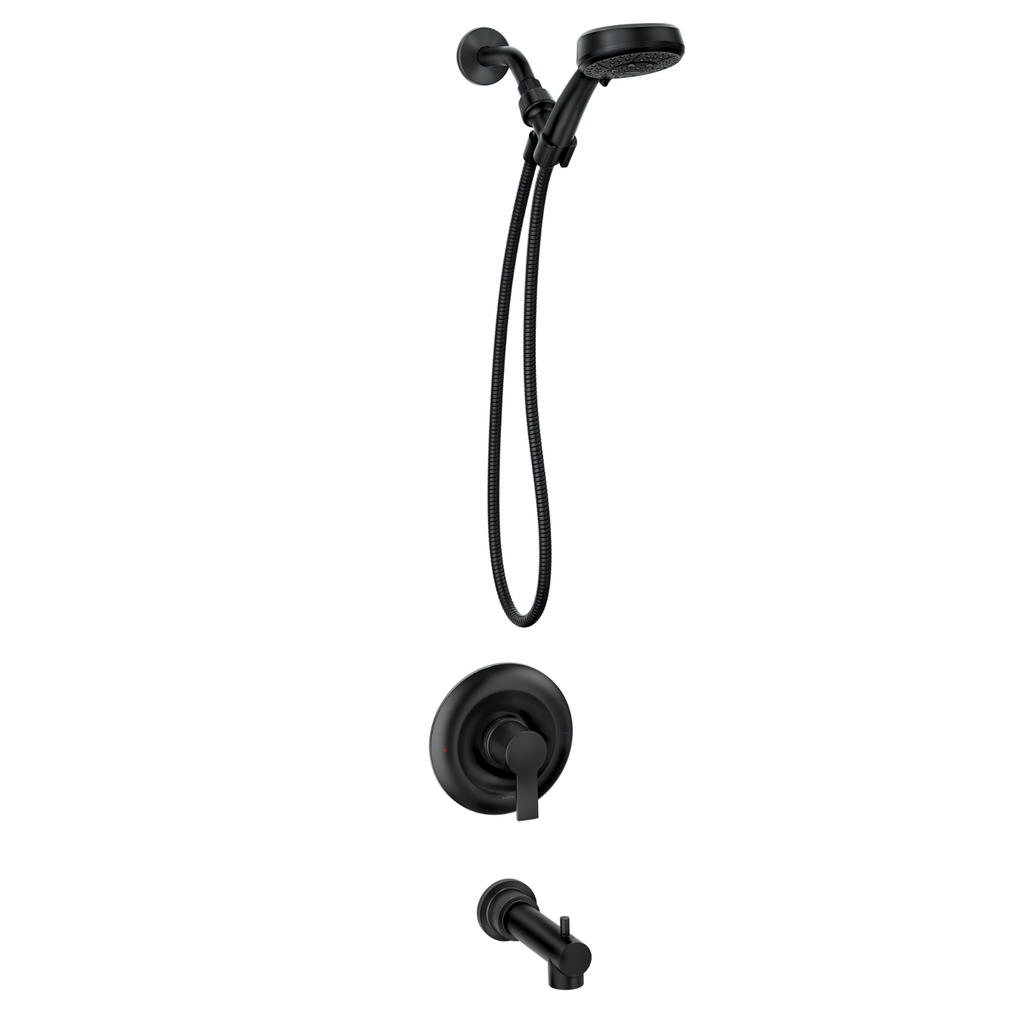 Moen Meena 82618BL Matte Black Posi-Temp Tub Shower Faucet Handheld Spray