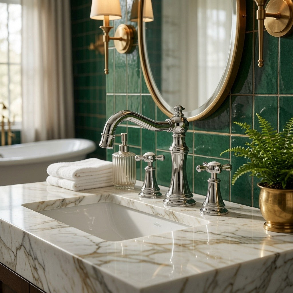 Moen TVS42114 Weymouth Chrome Two-Handle High Arc Widespread Bathroom Faucet