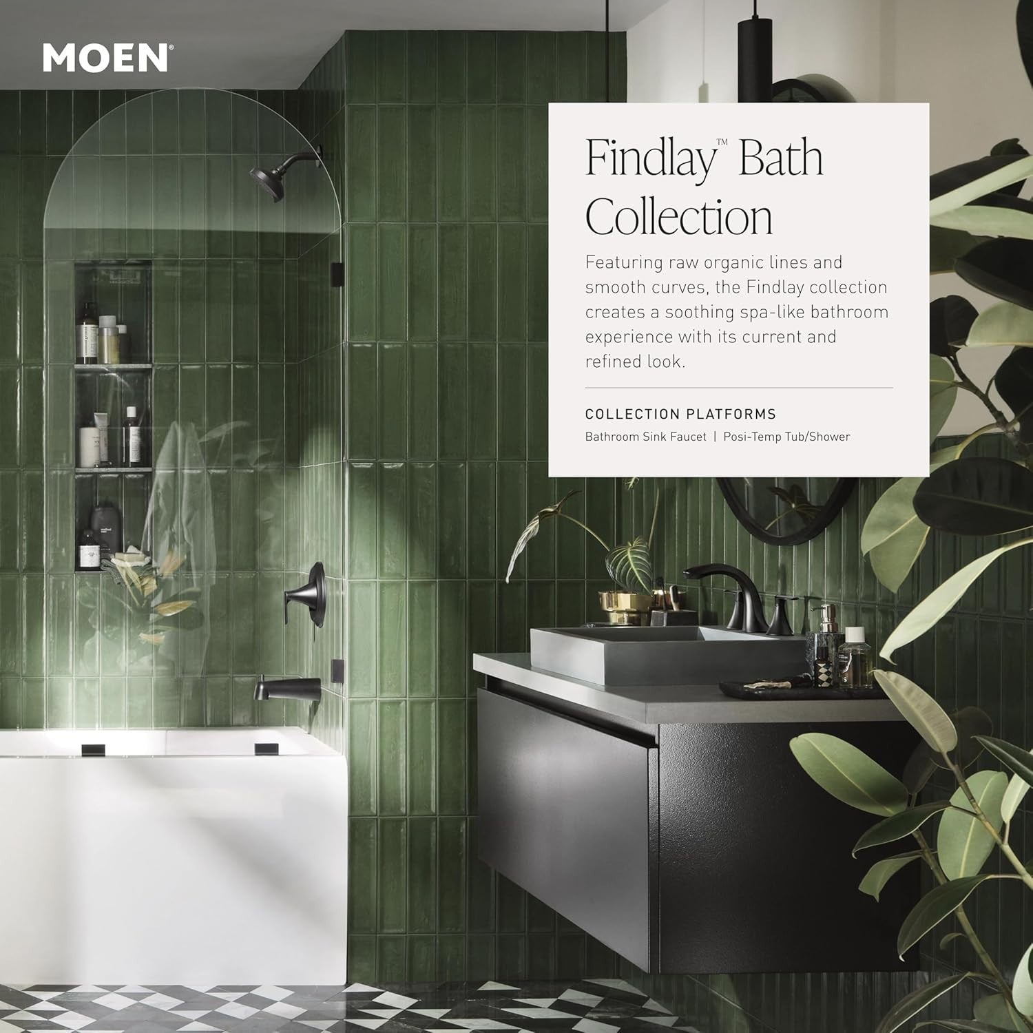 Moen 82518SRN Findlay Brushed Nickel Tub Shower Faucet Set Posi-Temp New