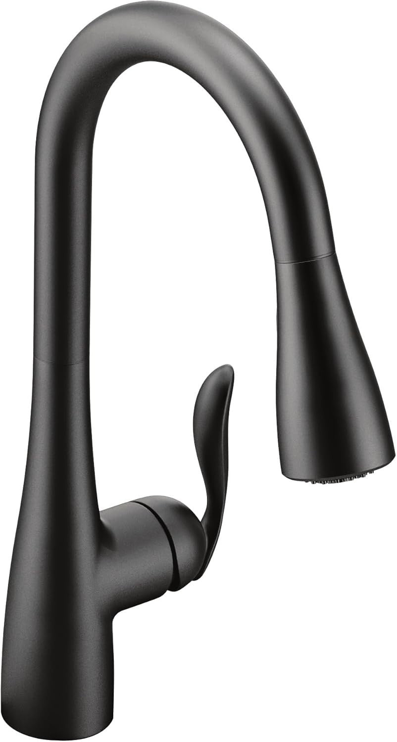 Moen 7594BL Arbor Kitchen Faucet Matte Black Pulldown High Arc Power Boost New