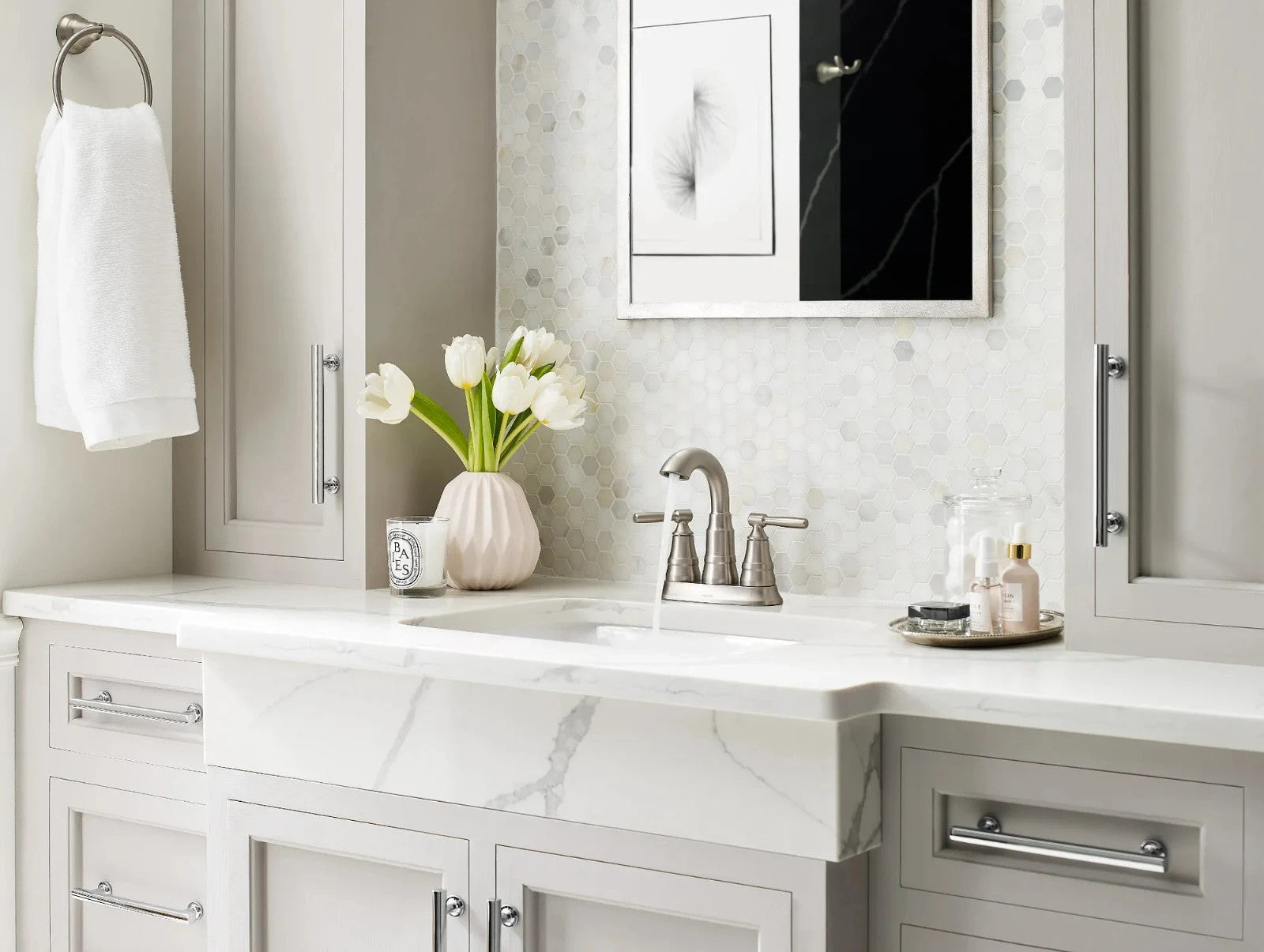 Moen 84971SRN Halle Single Handle Bathroom Faucet Spot Resist Brushed Nickel New