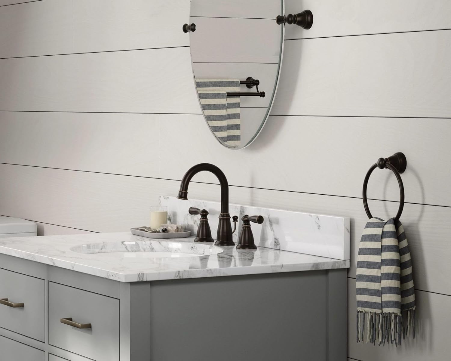 Moen 86924BRB Banbury Mediterranean Bronze Roman Tub Faucet Two Handle New