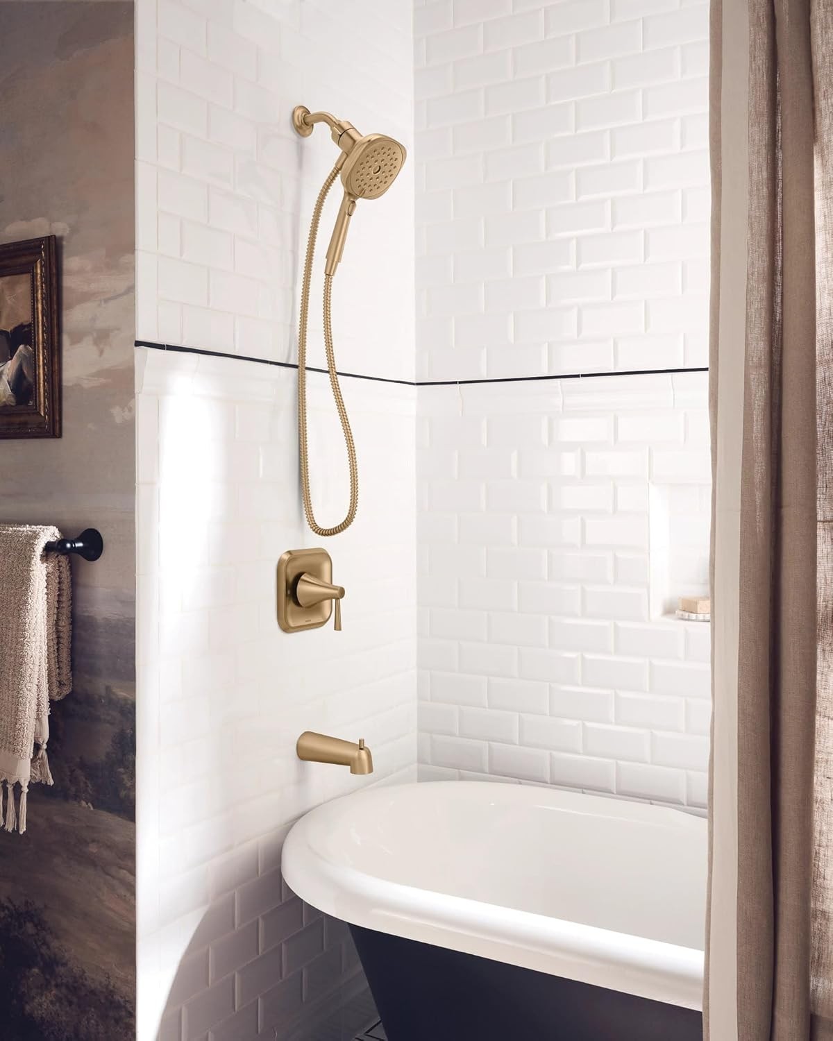 Moen 82022BZG Ronan Bronzed Gold Posi-Temp Tub and Shower Faucet Kit
