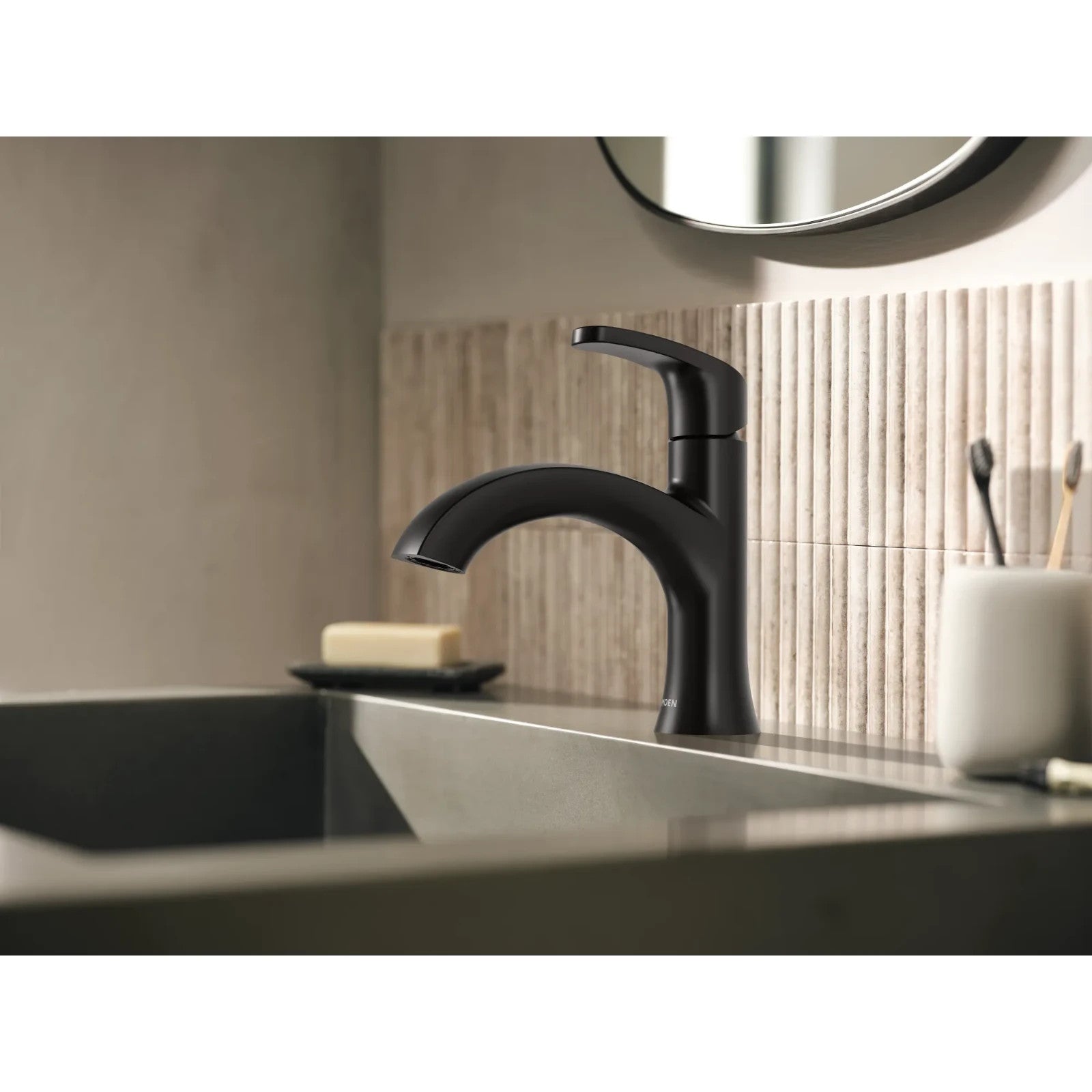 Moen Karis 84346BL Bathroom Faucet Matte Black One Handle High Arc