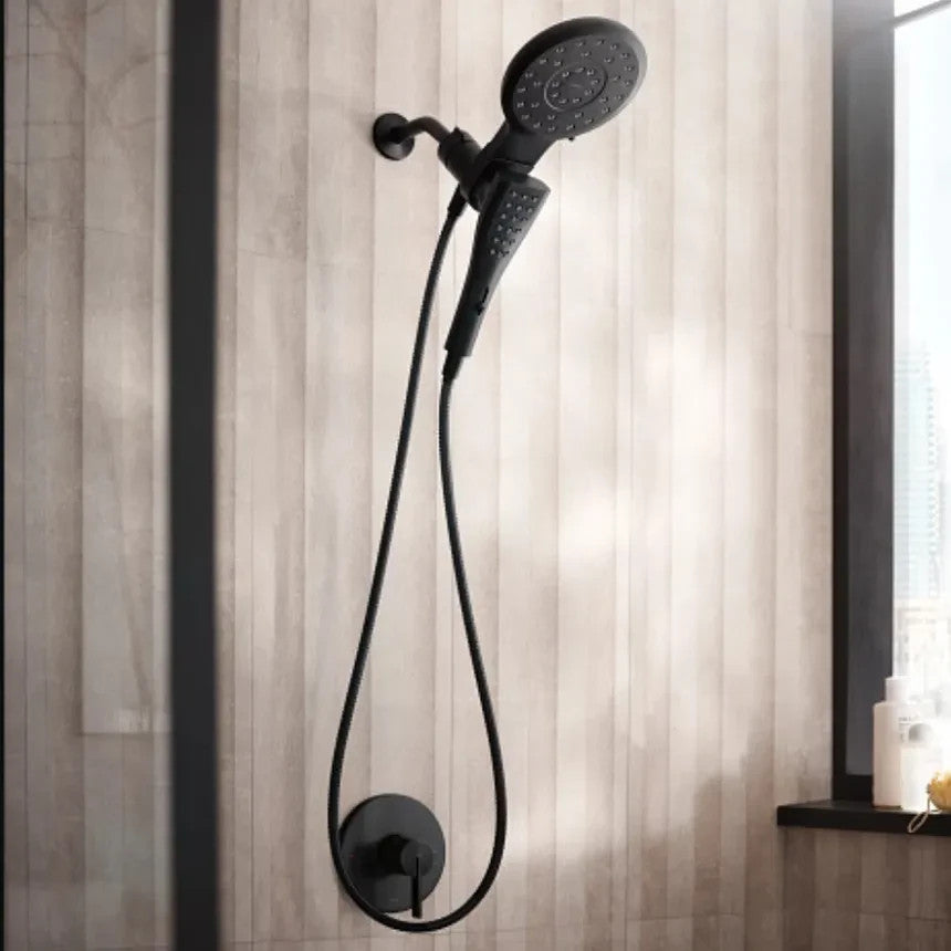 MOEN Verso 220C3EPBL 8-Spray Patterns with 1.75 GPM 7 in. Wall Mount Dual