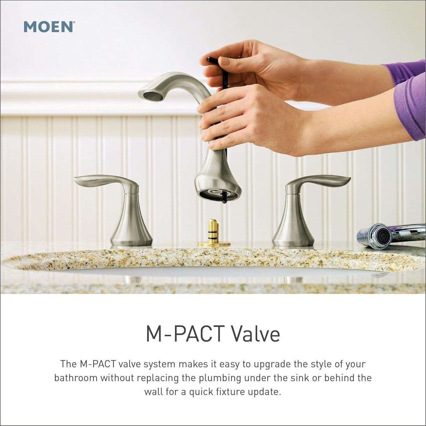 MOEN TV6420 EVA 1.2 GPM Widespread Bathroom Faucet Chrome With Valve Included