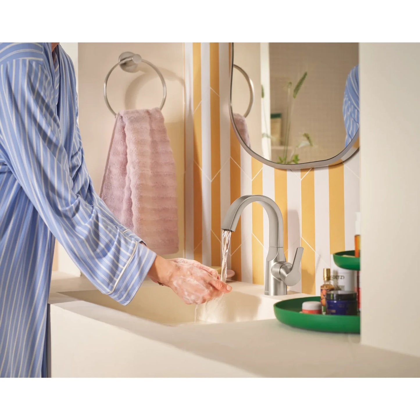 Moen 84156SRN Avri Spot Resist Brushed Nickel Single-Handle High Fauce Bathroom