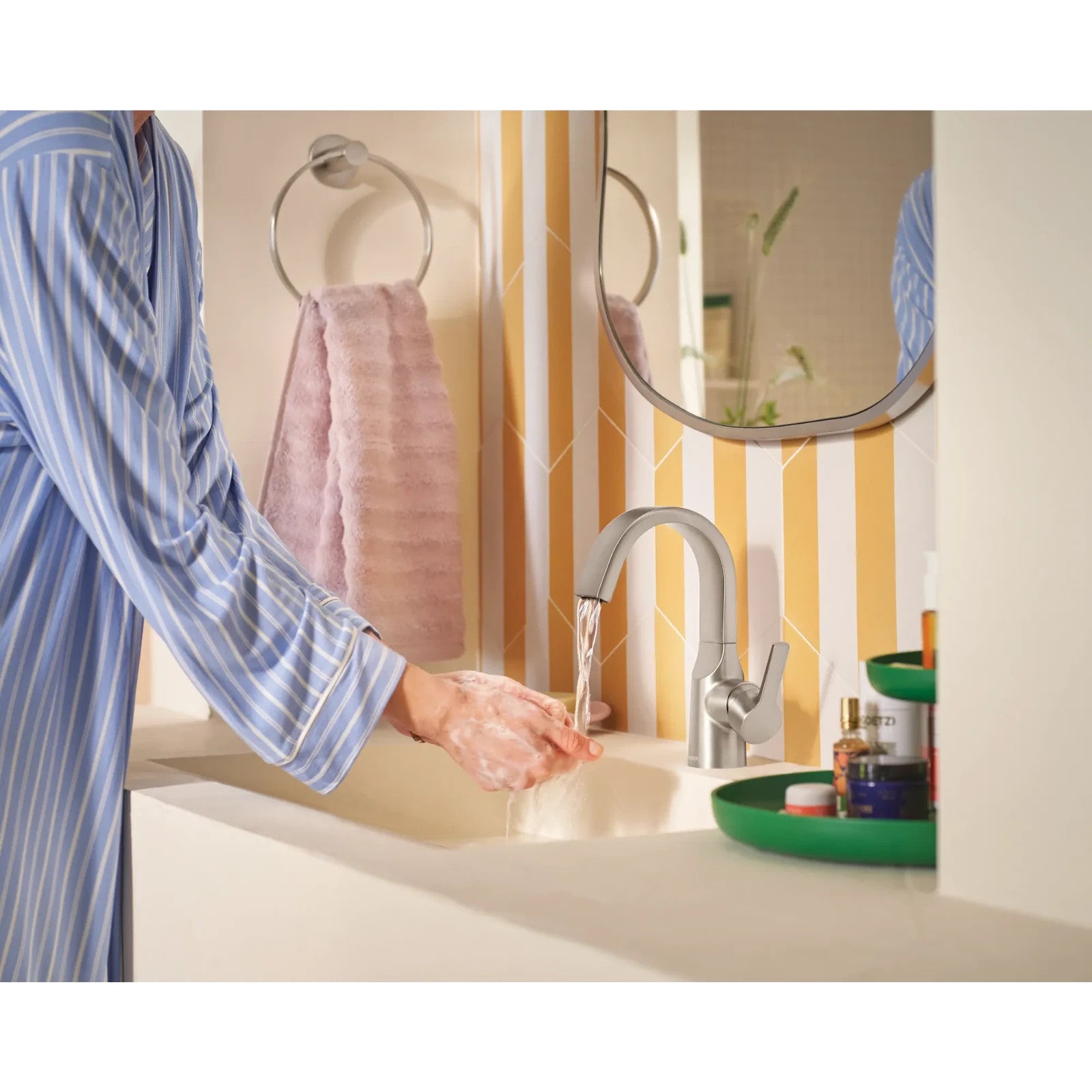 Moen 84156SRN Avri Spot Resist Brushed Nickel Single-Handle High Fauce Bathroom