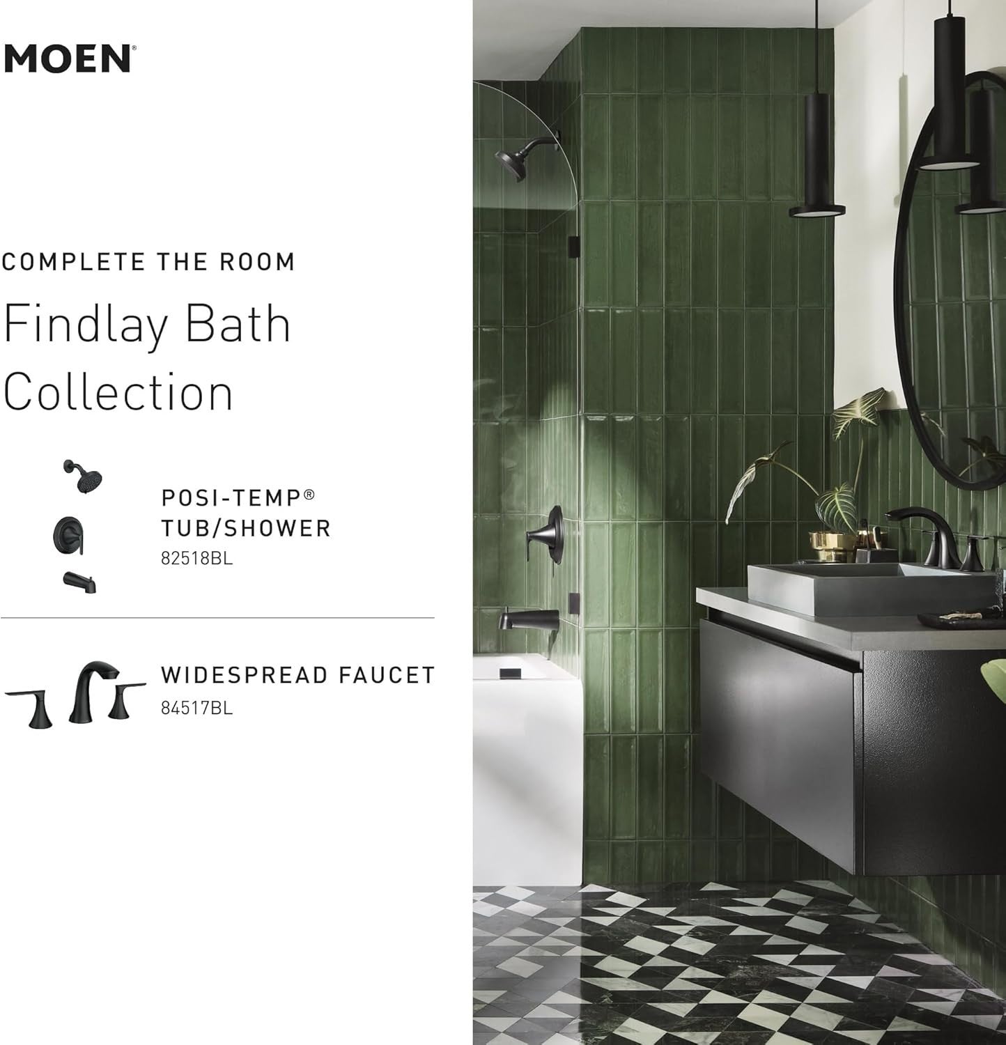 Moen 82518SRN Findlay Brushed Nickel Tub Shower Faucet Set Posi-Temp New