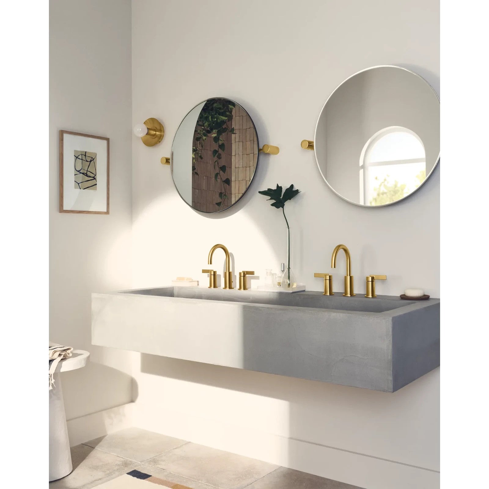 Moen TV6222BG Cia Brushed Gold Two-Handle High Arc Widespread Bathroom Faucet
