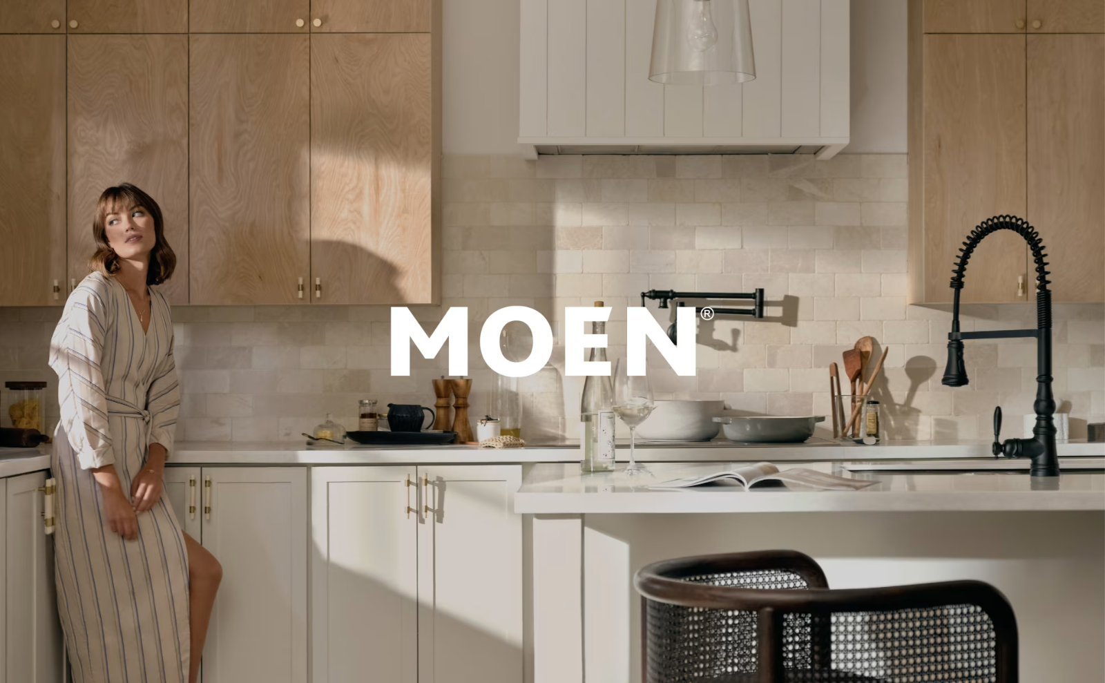 MOEN Cia T6223 Chrome Two-Handle Deck Mounted non diverter Roman Tub Faucet