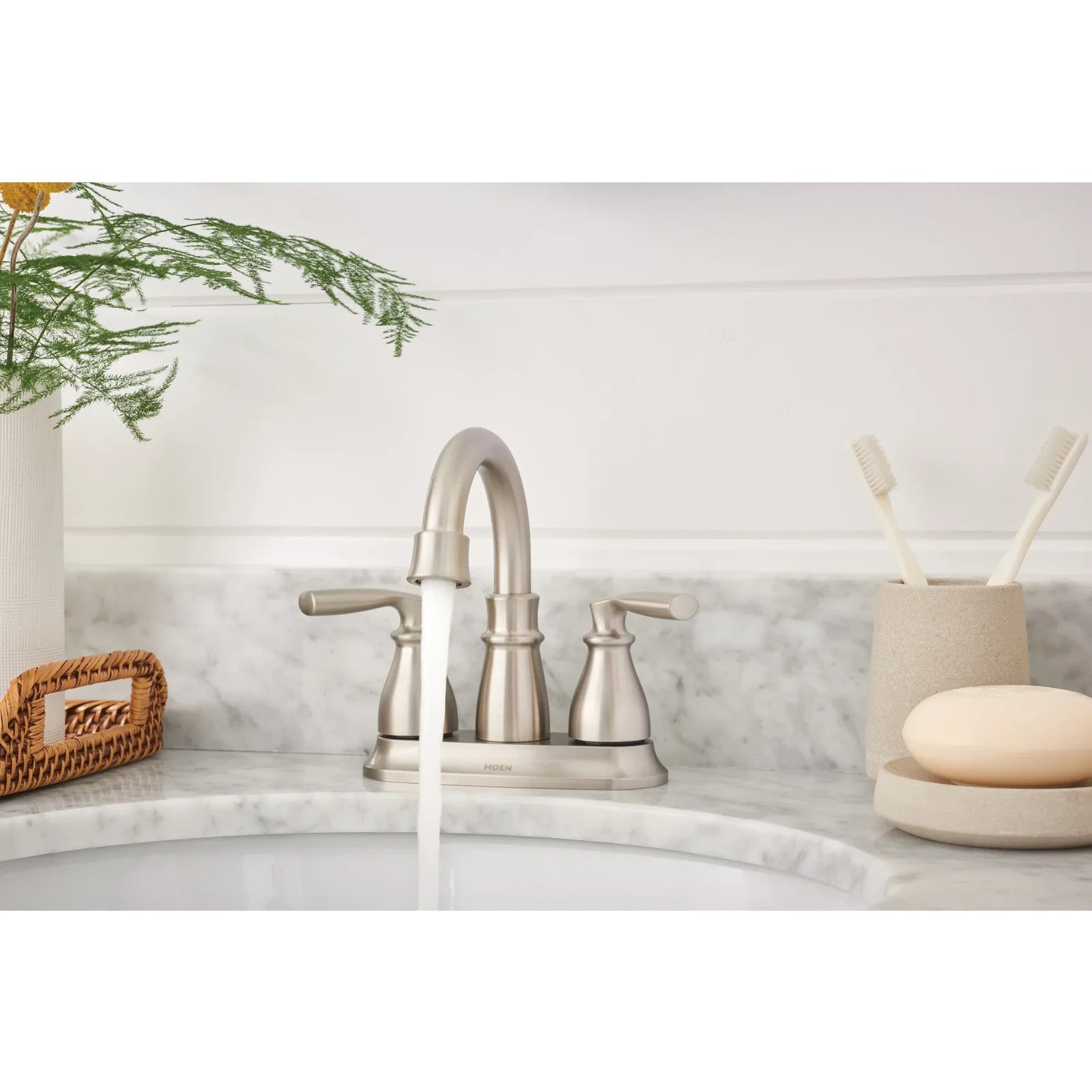 Moen Hilliard 84537SRN Spot Resist Brushed Nickel Bathroom Faucet New