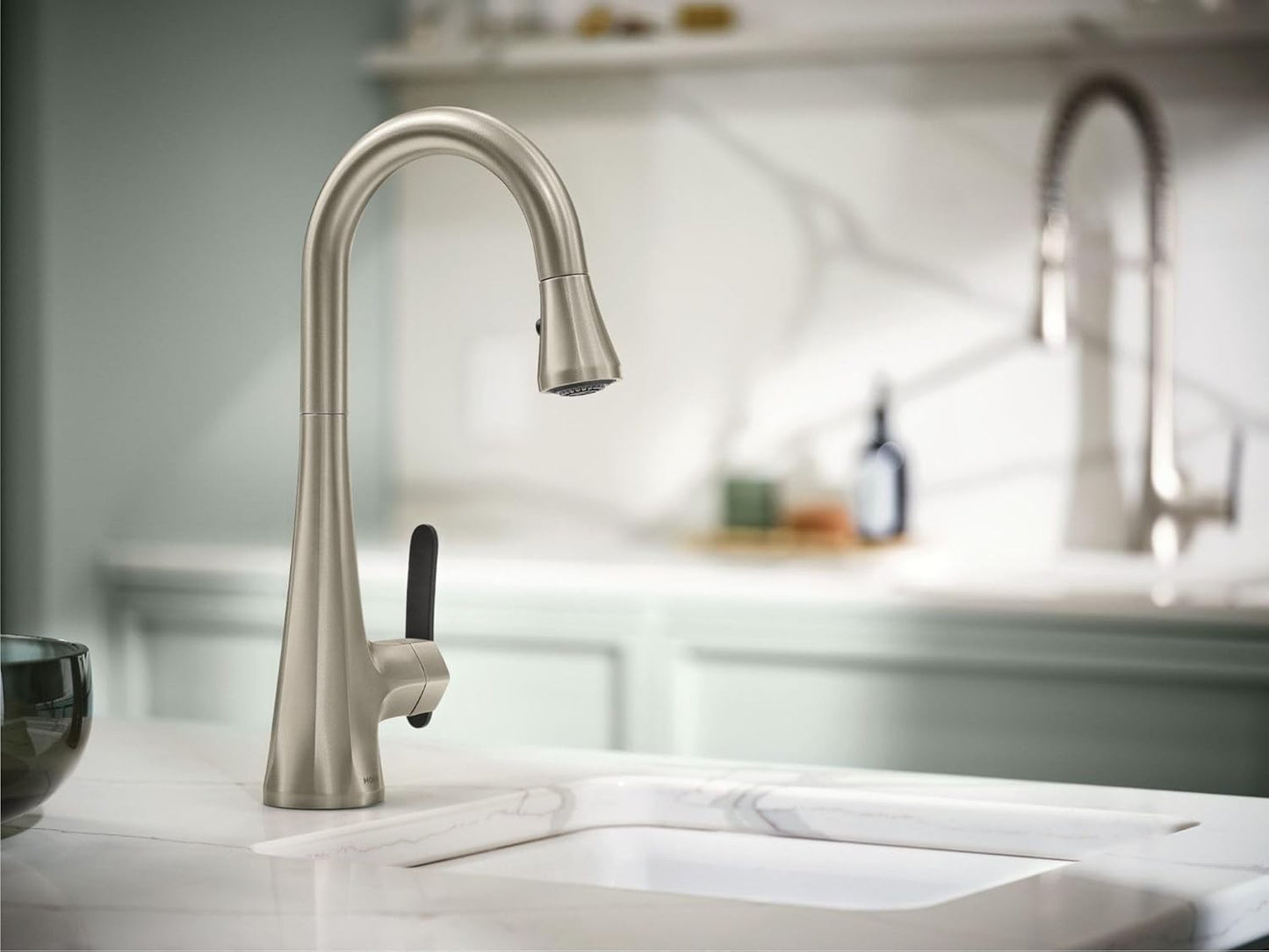 Moen Sinema S6235SRS Bar Faucet Spot Resist Stainless Pulldown High Arc New