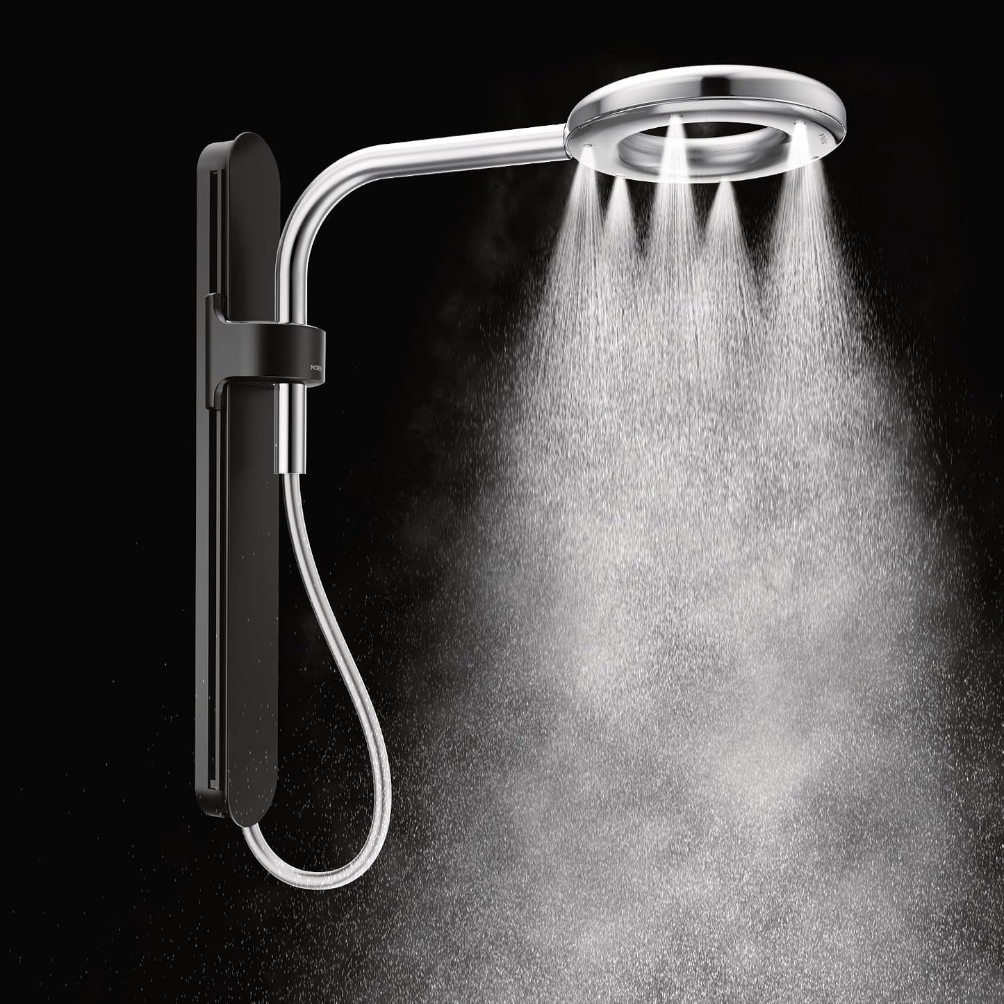 Moen N207R0BLC Rainshower Matte Black Chrome Spa Shower Head New