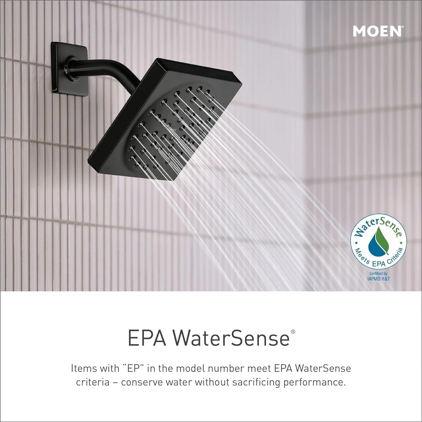 Moen 3670EPBL Handheld Shower Head Slide Bar Matte Black 5-Spray New