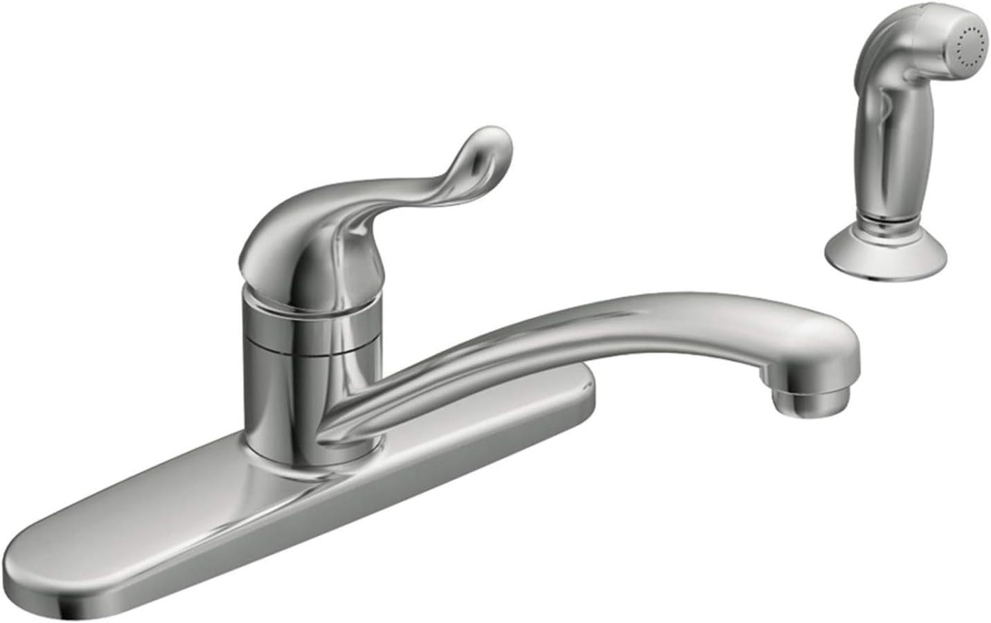 Moen CA87530 Adler Chrome One Handle Kitchen Faucet Side Spray Low Arc New