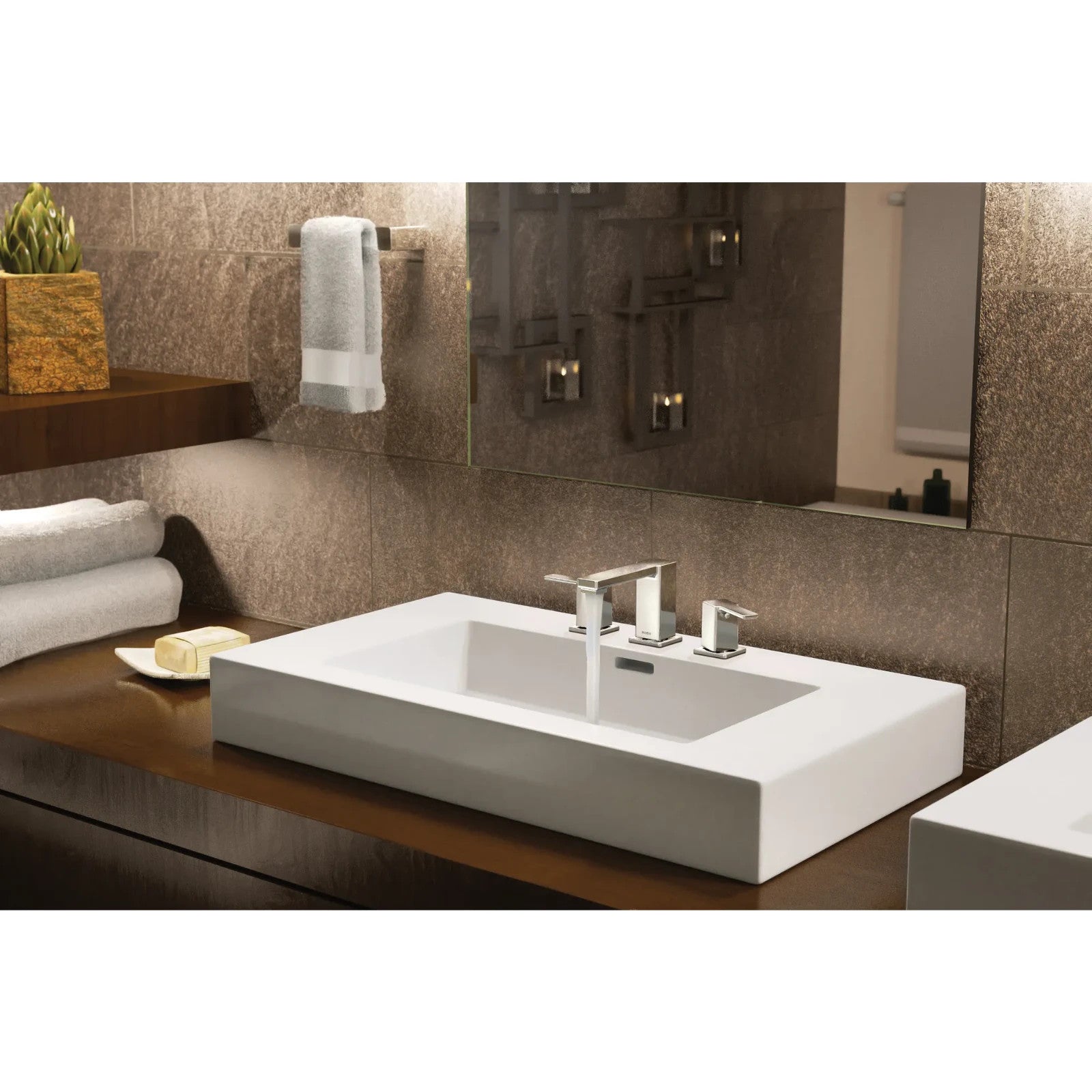Moen TVS6721 90 Degree Two-Handle High Arc Bathroom Faucet Chrome