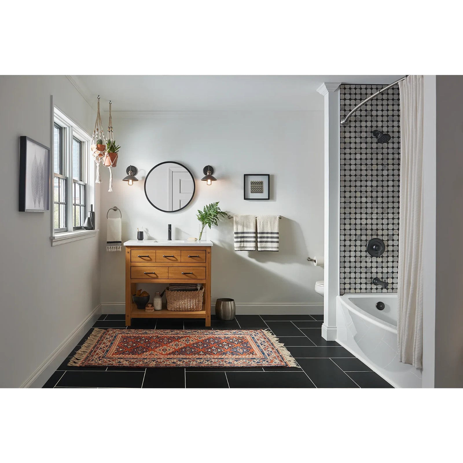 Moen 84770BL Arlys Matte Black Single-Handle Low Arc Bathroom Faucet