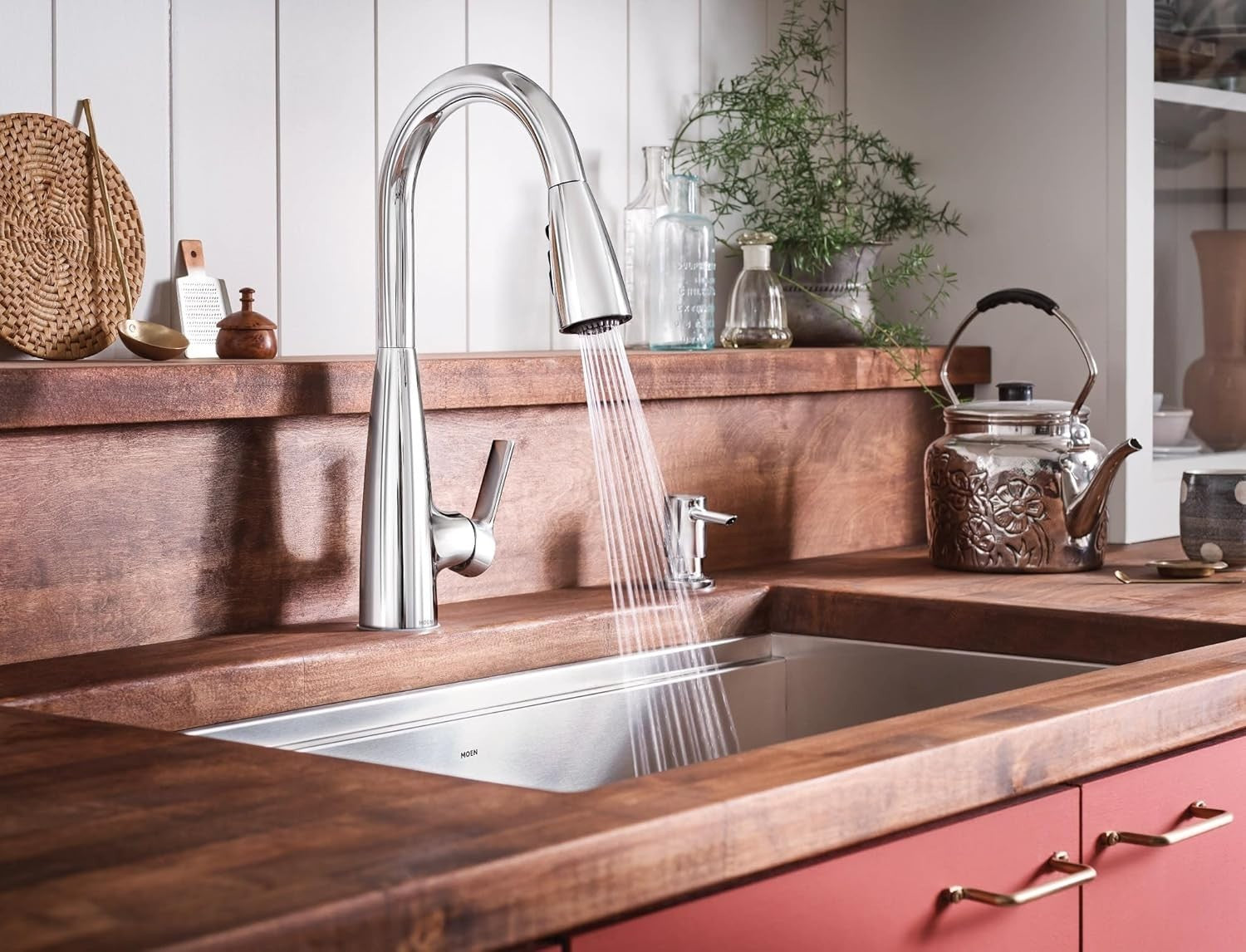 Moen 87627EISRS Haelyn Kitchen Faucet Spot Resist Stainless LED ColorCue New