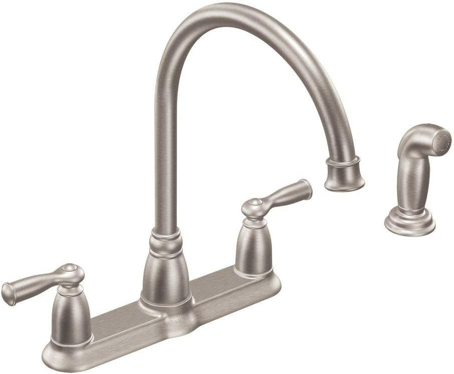 Moen CA87000SRS Banbury High Arc Kitchen Faucet Side Spray Stainless New