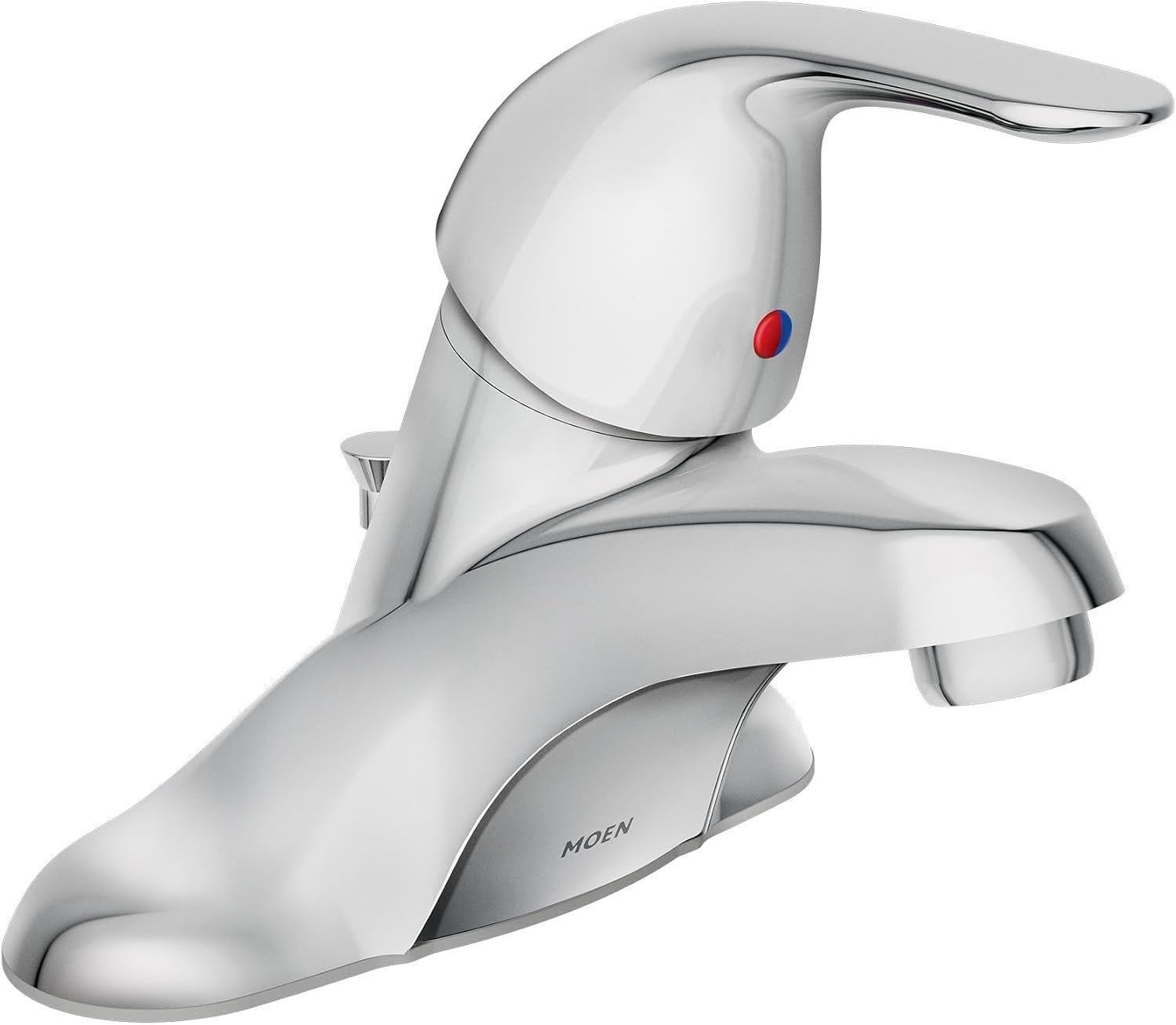 Moen WS84503 Adler Chrome Single-Handle Low Arc Centerset Bathroom Faucet
