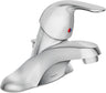 Moen WS84503 Adler Chrome Single-Handle Low Arc Centerset Bathroom Faucet