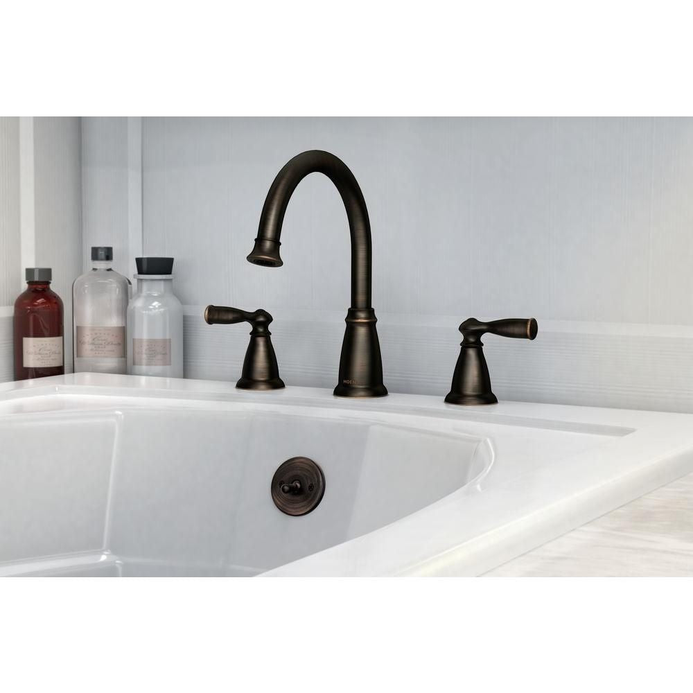 Moen 86924 Banbury Chrome Roman Tub Faucet Two Handle High Arc Deck Mount New