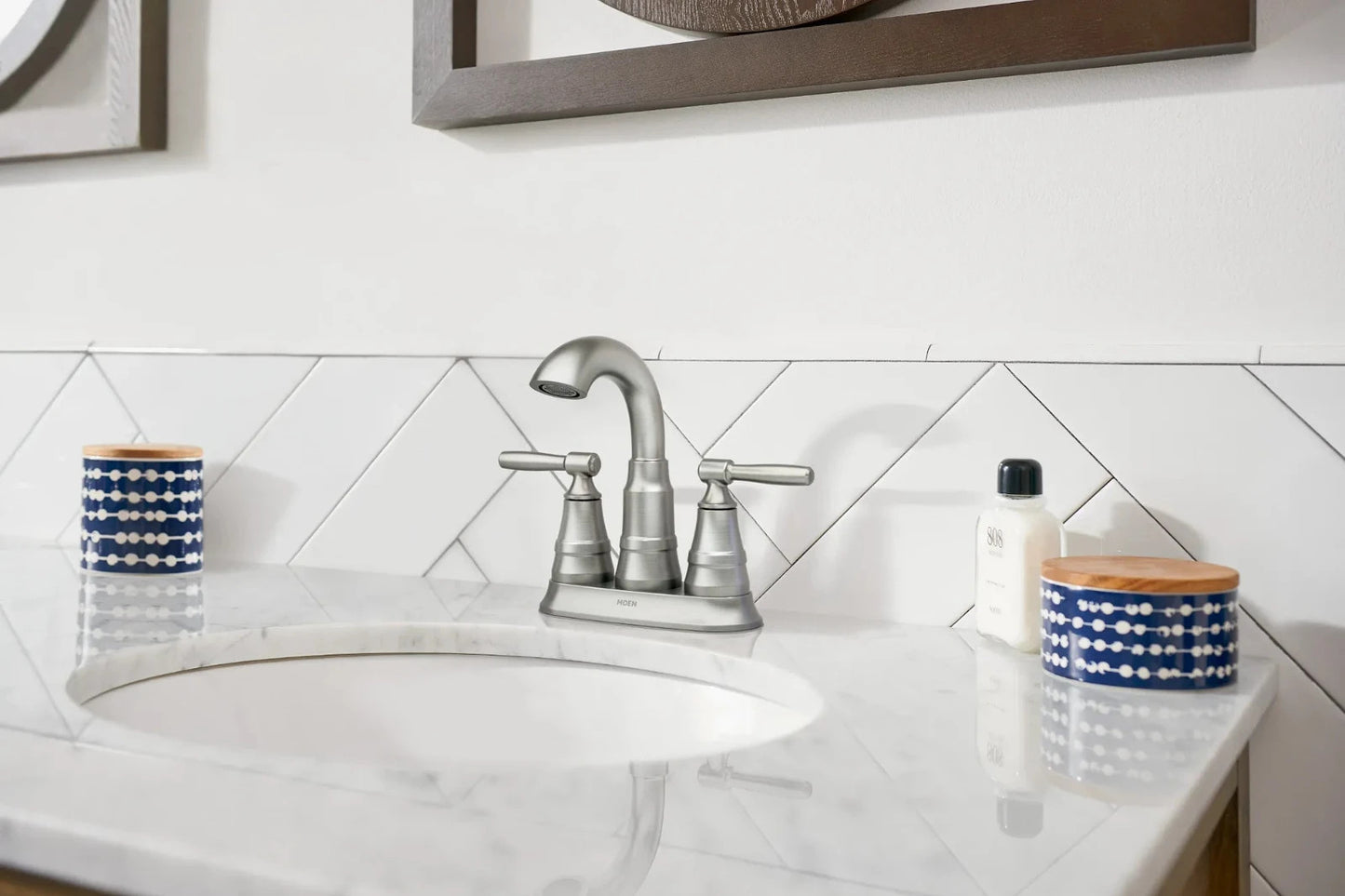 Moen 84971SRN Halle Single Handle Bathroom Faucet Spot Resist Brushed Nickel New