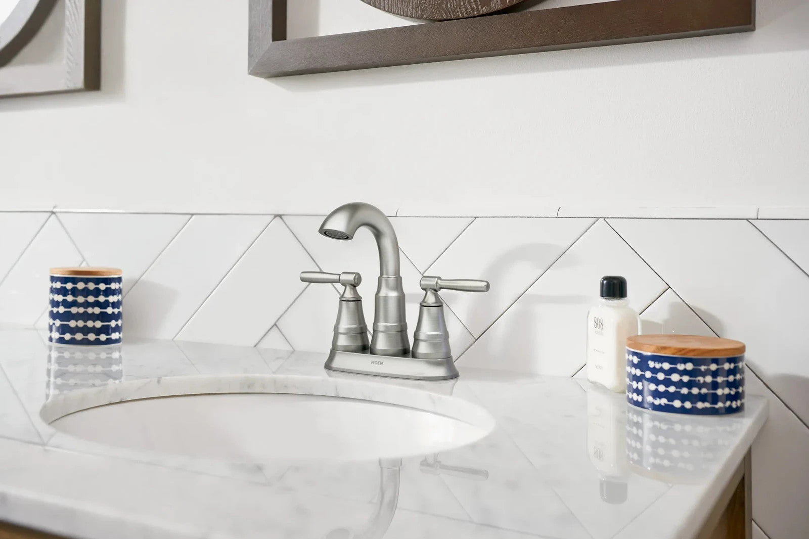 Moen 84971SRN Halle Single Handle Bathroom Faucet Spot Resist Brushed Nickel New