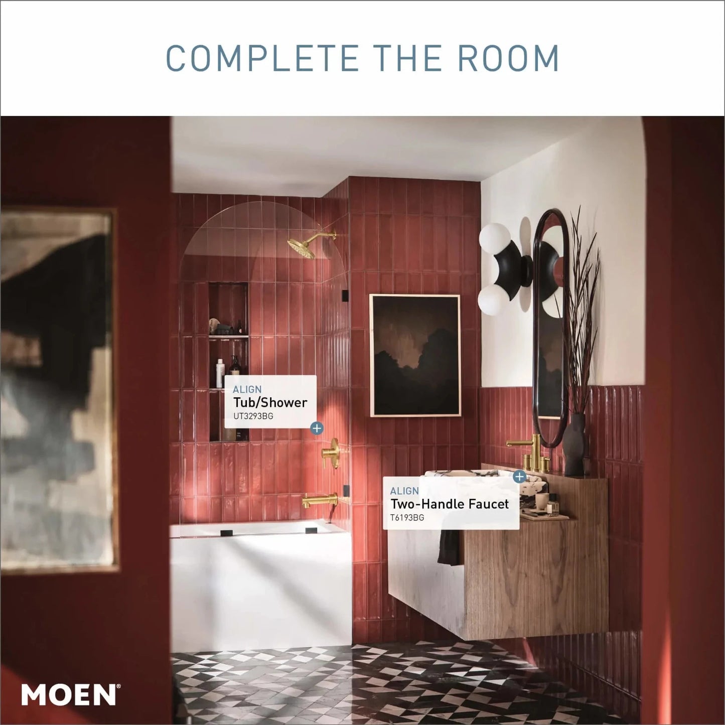 Moen UT3293BN Align M-CORE 3-Series Tub Shower Trim Kit Brushed Nickel New
