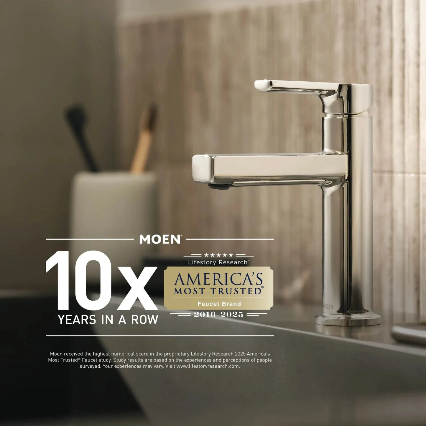 Moen T6620BN Brantford Two-Handle High Arc Bathroom Faucet Brushed Nickel New