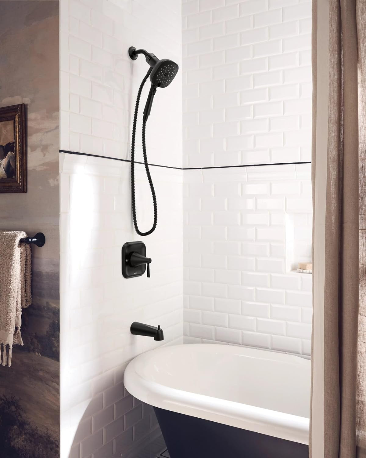Moen 82022BL Ronan Posi-Temp Tub and Shower Trim Kit Matte Black
