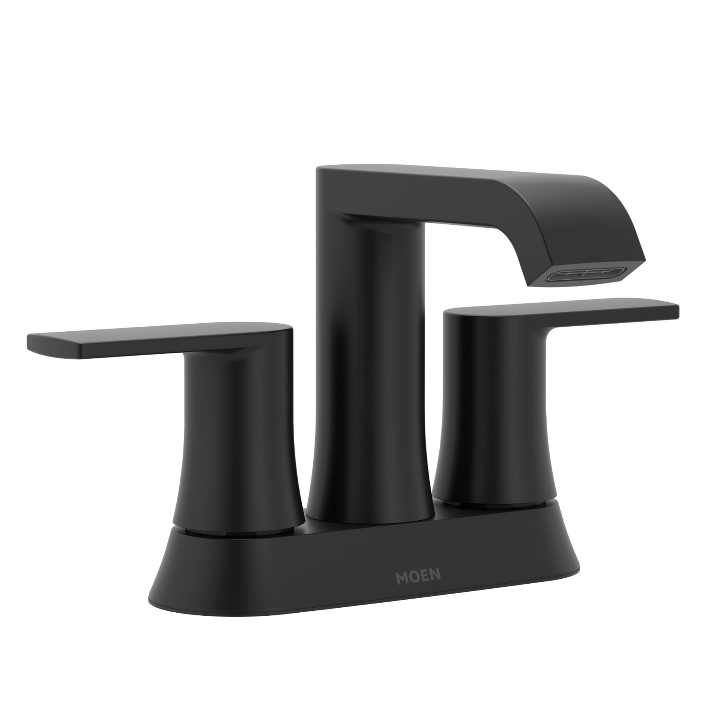 Moen 84764BL Genta Matte Black Two-Handle High Arc Widespread Bathroom Faucet