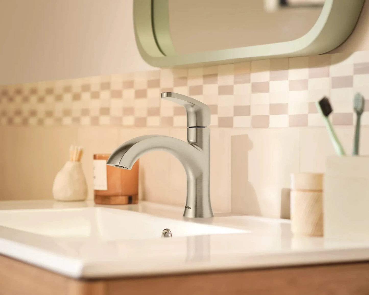 Moen 84346 Chrome Bathroom Faucet High Arc Single Handle New