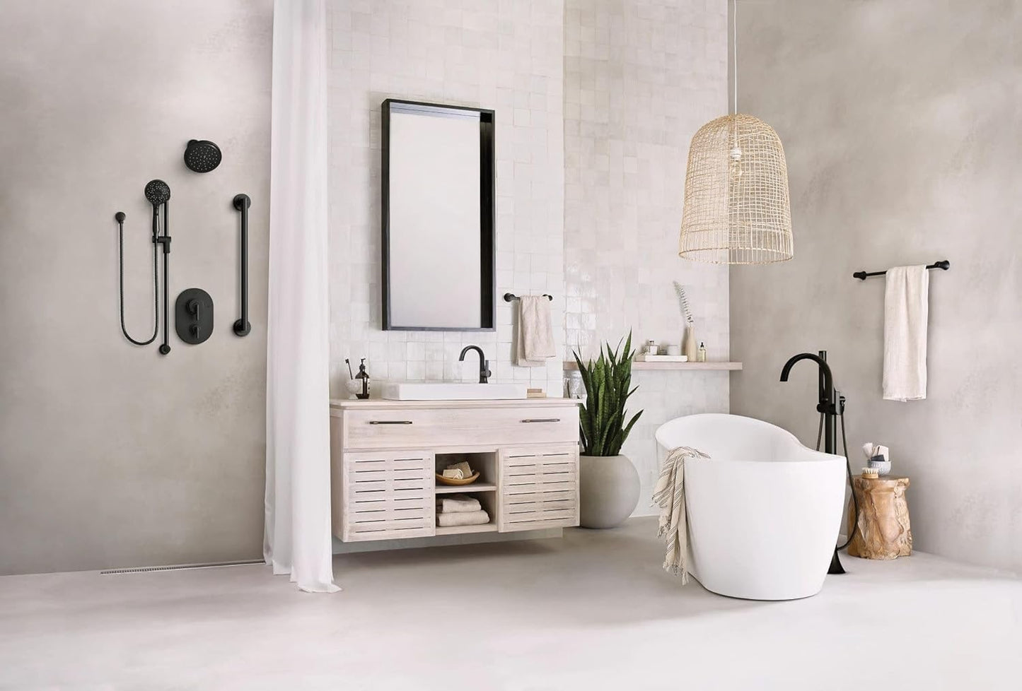 Moen 3670EPBL Handheld Shower Head Slide Bar Matte Black 5-Spray New