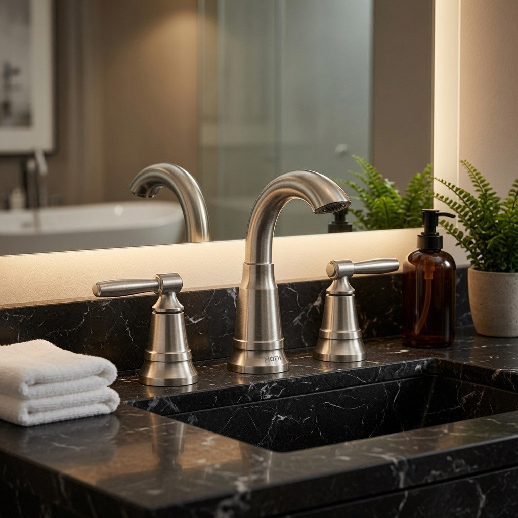 Moen 84972SRN Halle Spot Resist Brushed Nickel Single-Handle Bathroom Faucet
