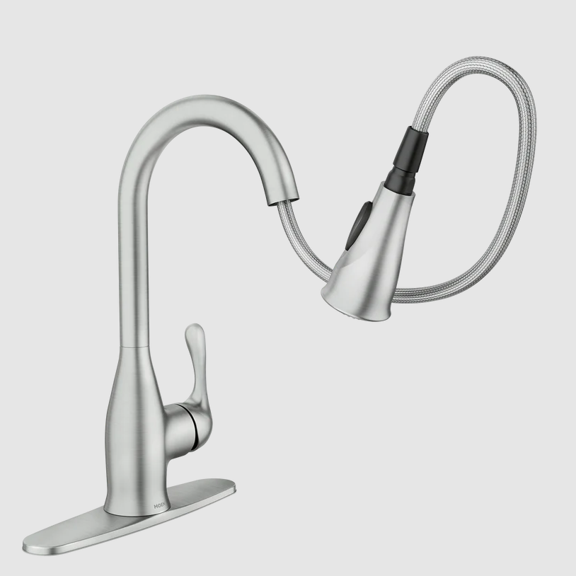 Moen 87966SRS Kaden Kitchen Faucet Spot Resist Stainless Pulldown High Arc New