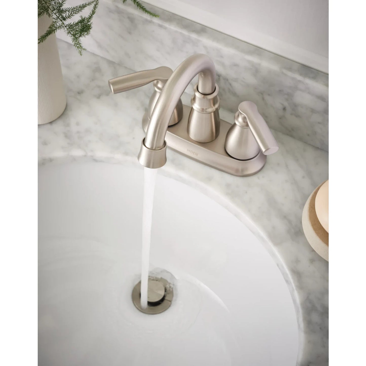 Moen Hilliard 84537SRN Spot Resist Brushed Nickel Bathroom Faucet New