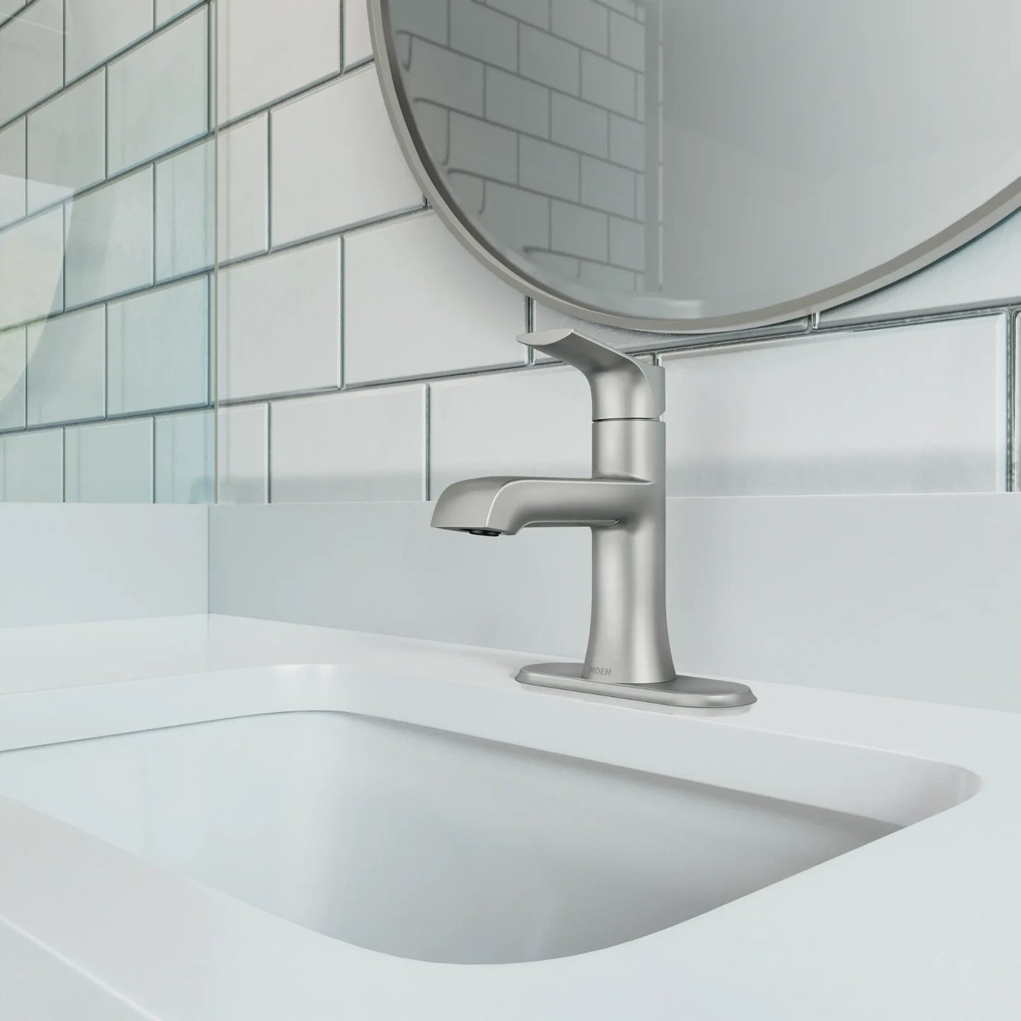 Moen 84540SRN Spot Resist Brushed Nickel Bathroom Faucet