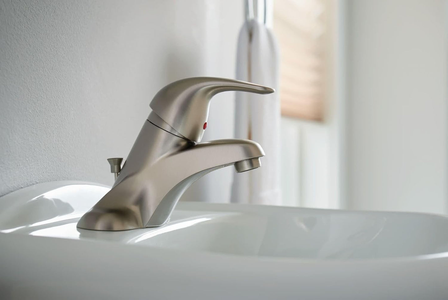 Moen WSL84502SRN Adler Spot Resist Brushed Nickel Single-Handle Bathroom Faucet