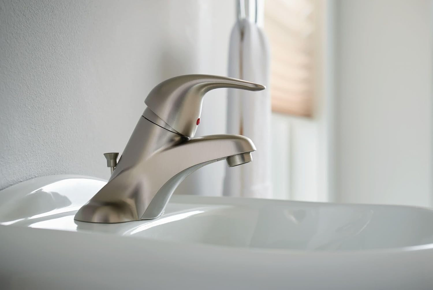 Moen WSL84502SRN Adler Spot Resist Brushed Nickel Single-Handle Bathroom Faucet