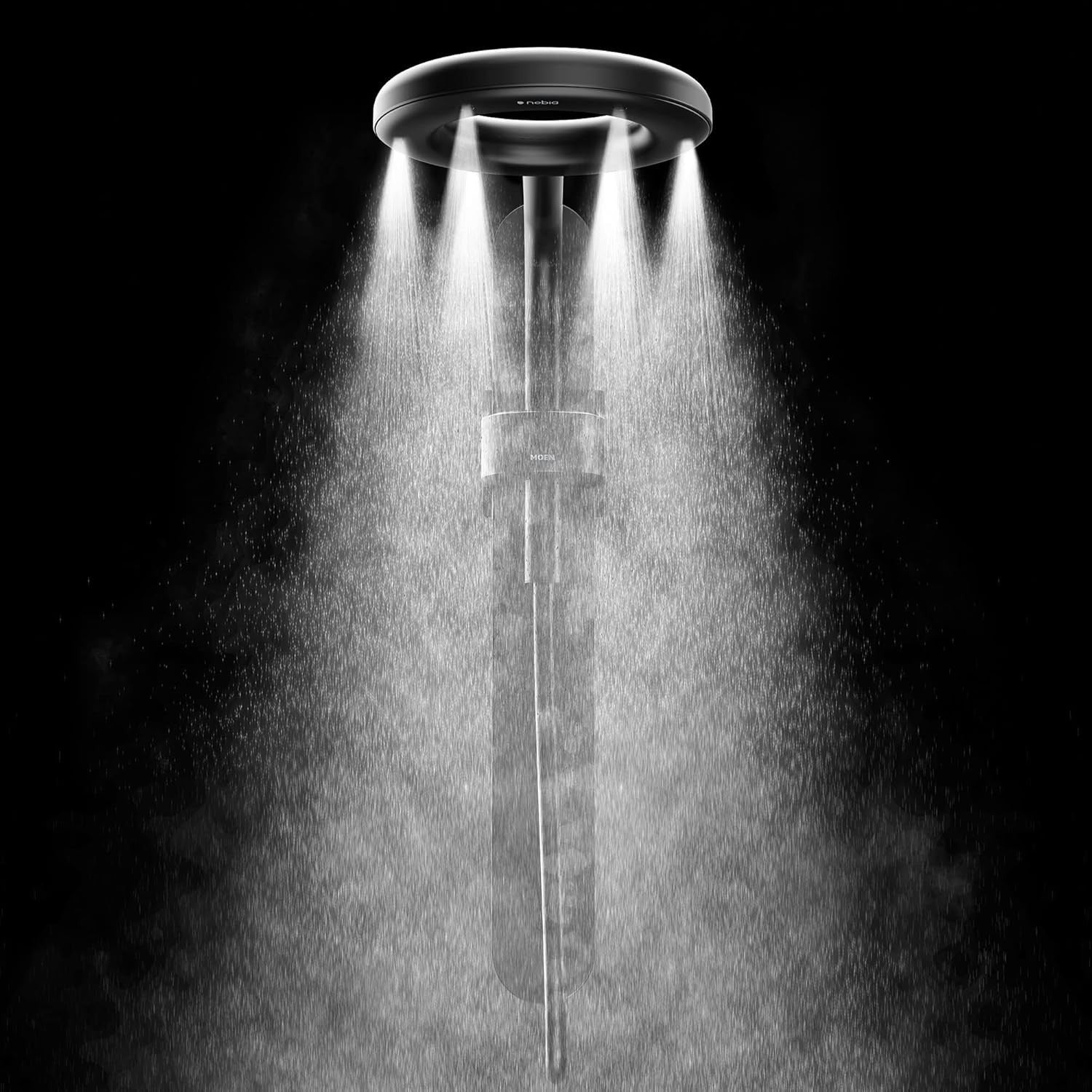 Moen N207C0BL Spa Rainshower Matte Black Handheld Shower Head Slide Bar New