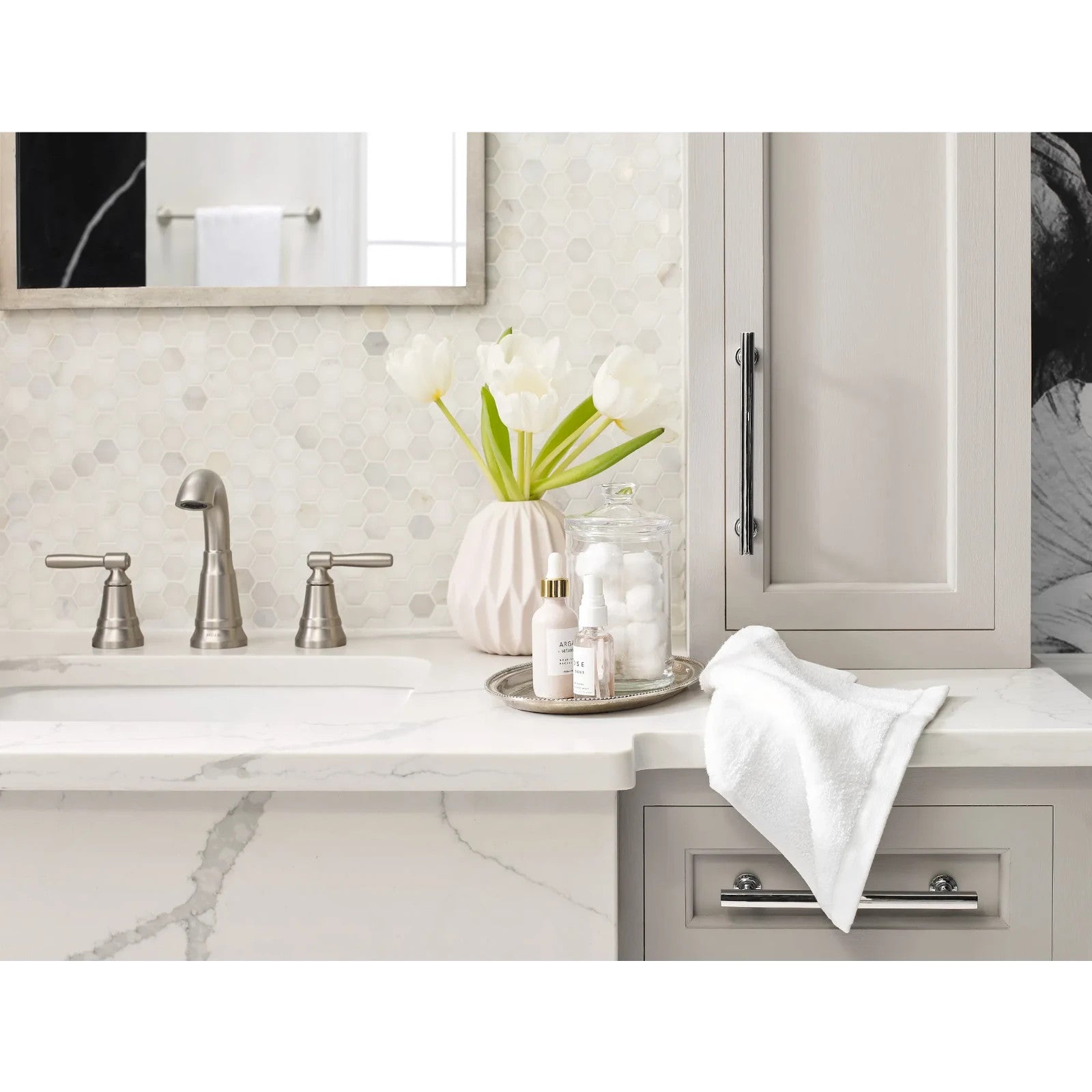 Moen 84972SRN Halle Spot Resist Brushed Nickel Single-Handle Bathroom Faucet